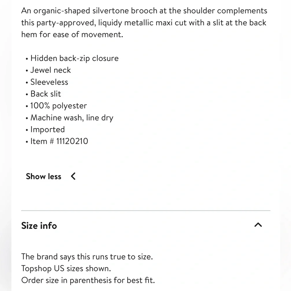 Topshop metallic maxi dress with silver hardware in silver - Picture 9 of 9